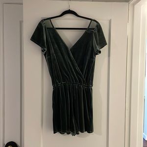 Velvet green romper
